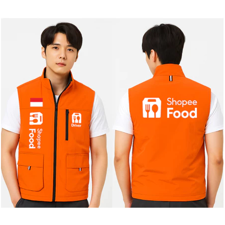 Rompi ShopeeFood | Jaket Shopee Food | Rompi Motor | Rompi Vest Driver Transportasi Online Shopee Fo
