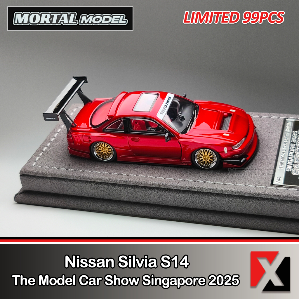 MORTAL MODEL 1:64 Nissan Silvia S14 GT-SPEC V2 Seiji Ookawara Transparent Red Chase Car The Model Ca