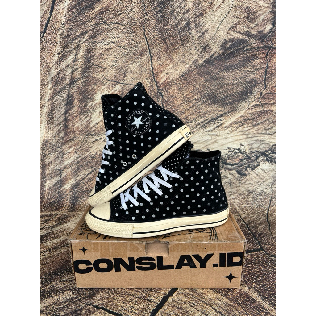 ( Size 39 ) Converse CT Hi Polkadot Black Suede