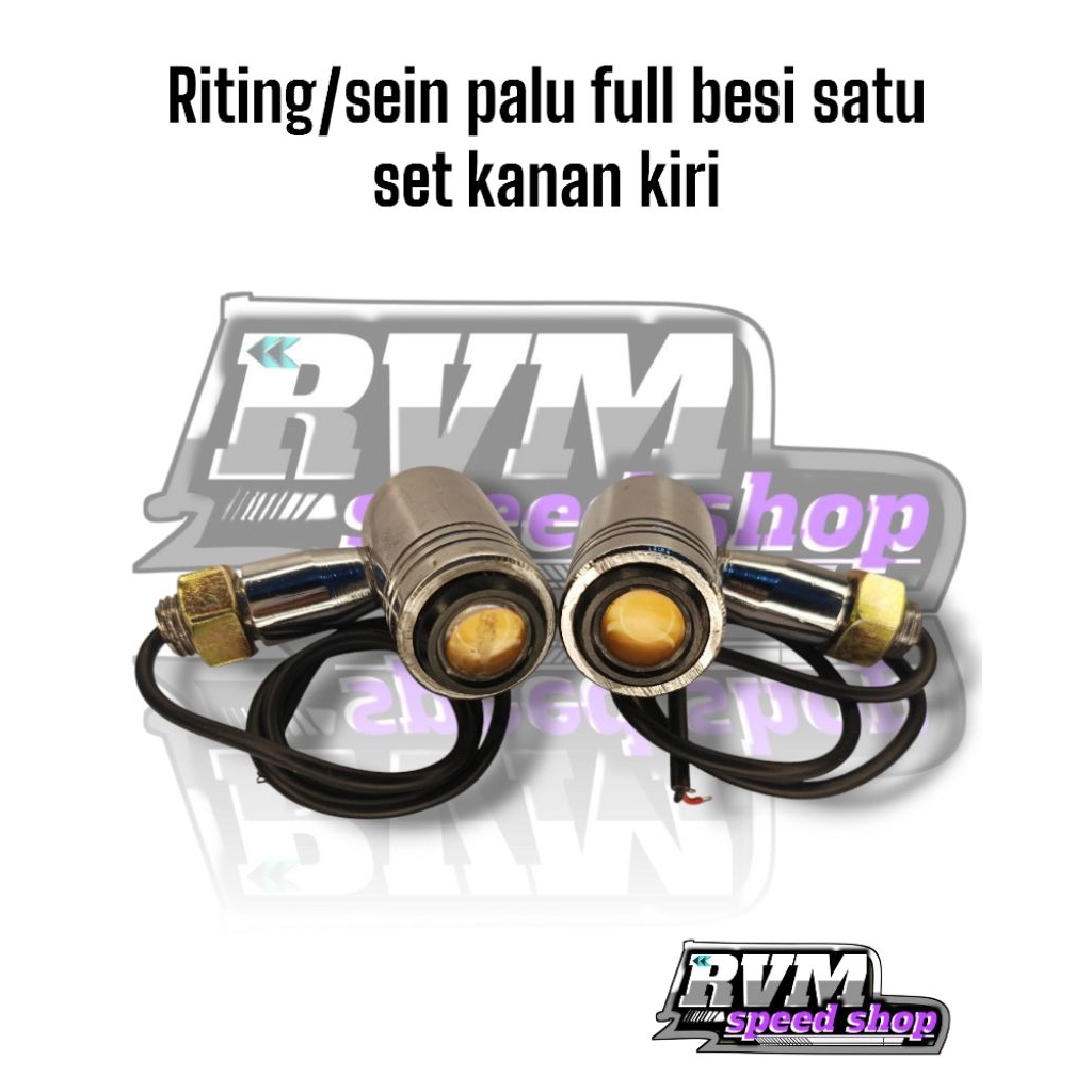 Sein palu Riting full besi LED nyala kuning satu pasang