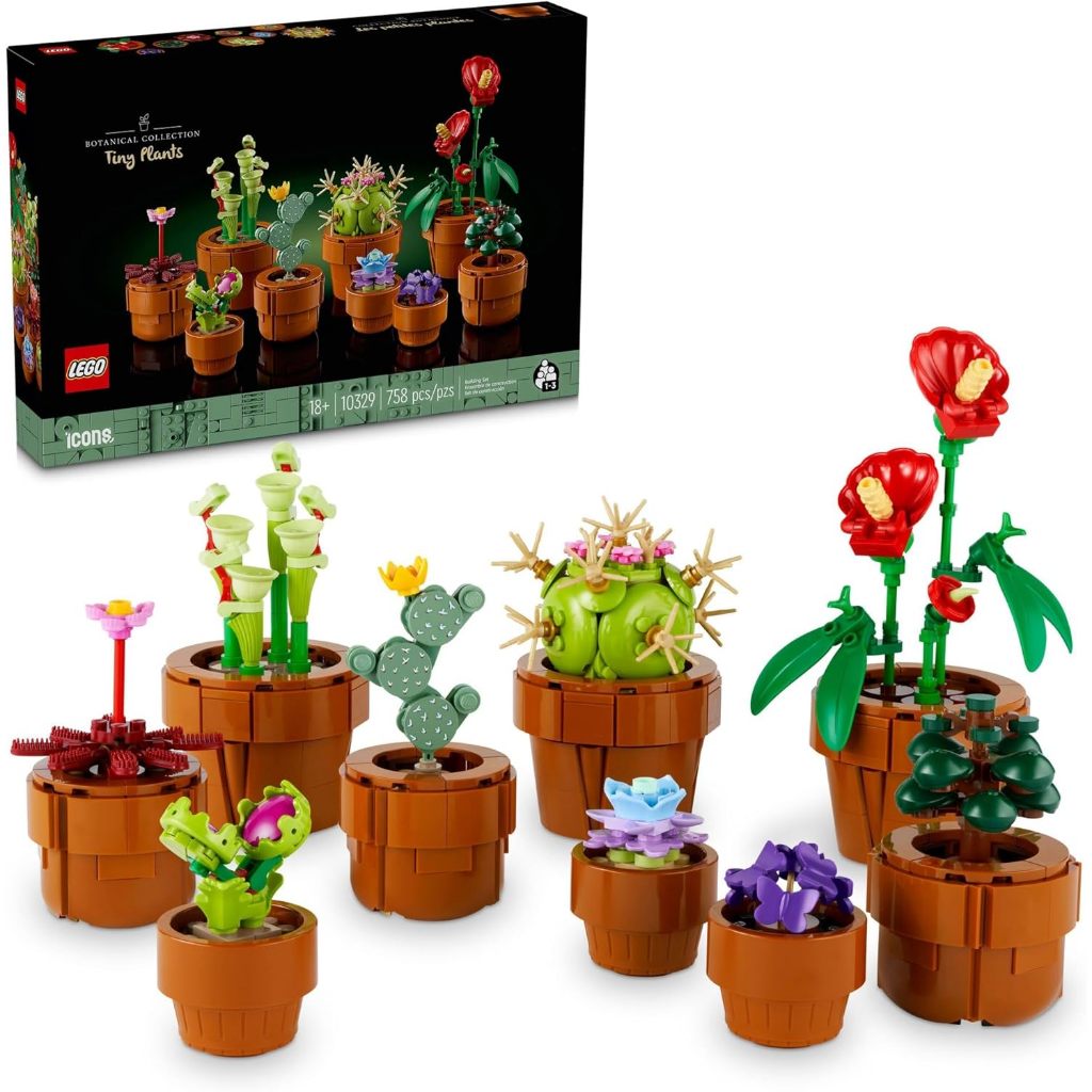 LEGO Botanicals Tiny Plants - Artificial, Fake Indoor Plant Building Set for Home