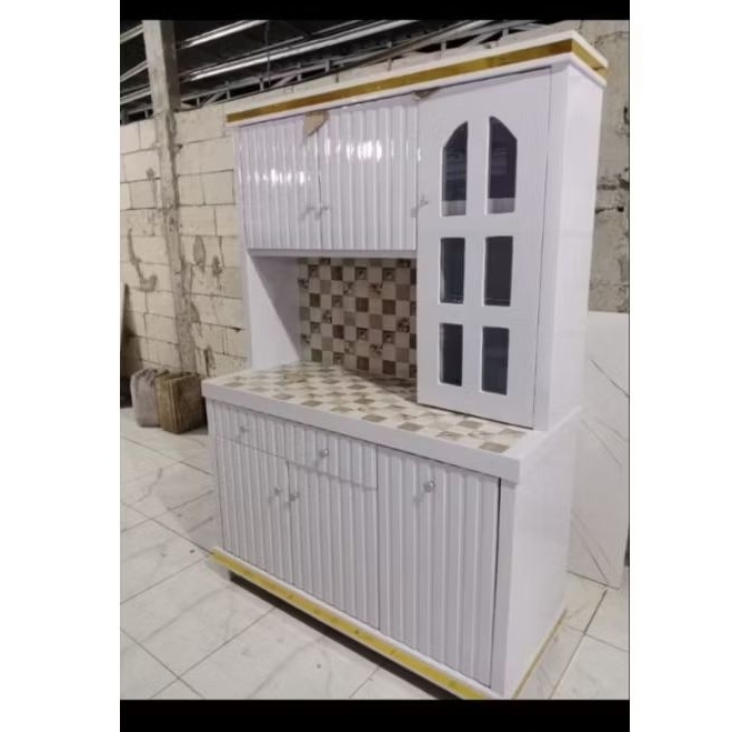 Rak piring multiplex / lemari dapur sayur 3 pintu / Rak dapur sayur piring semi duco