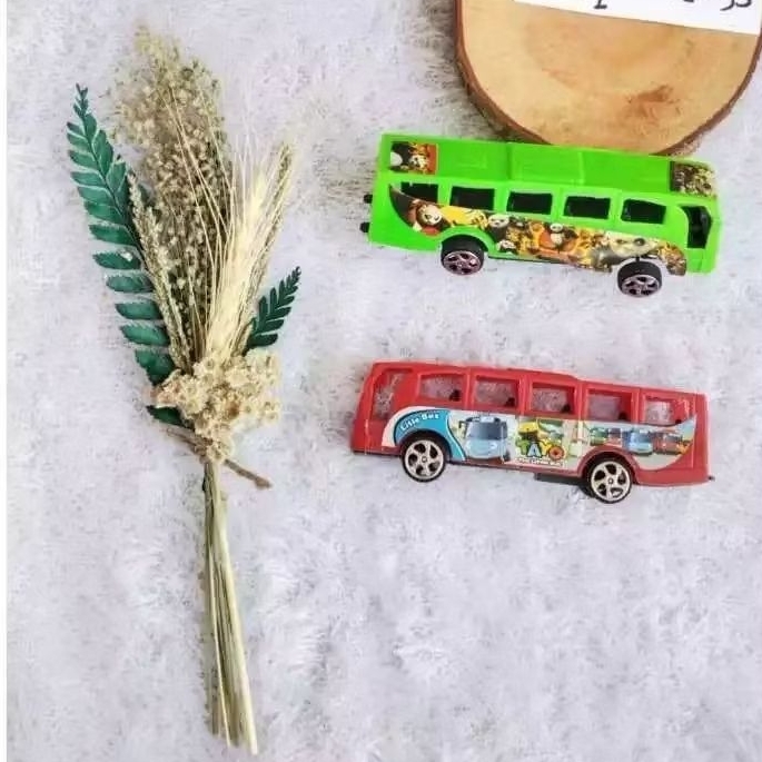 Set 10 Pcs Mainan Bus Toyo miniatur bus wisata
