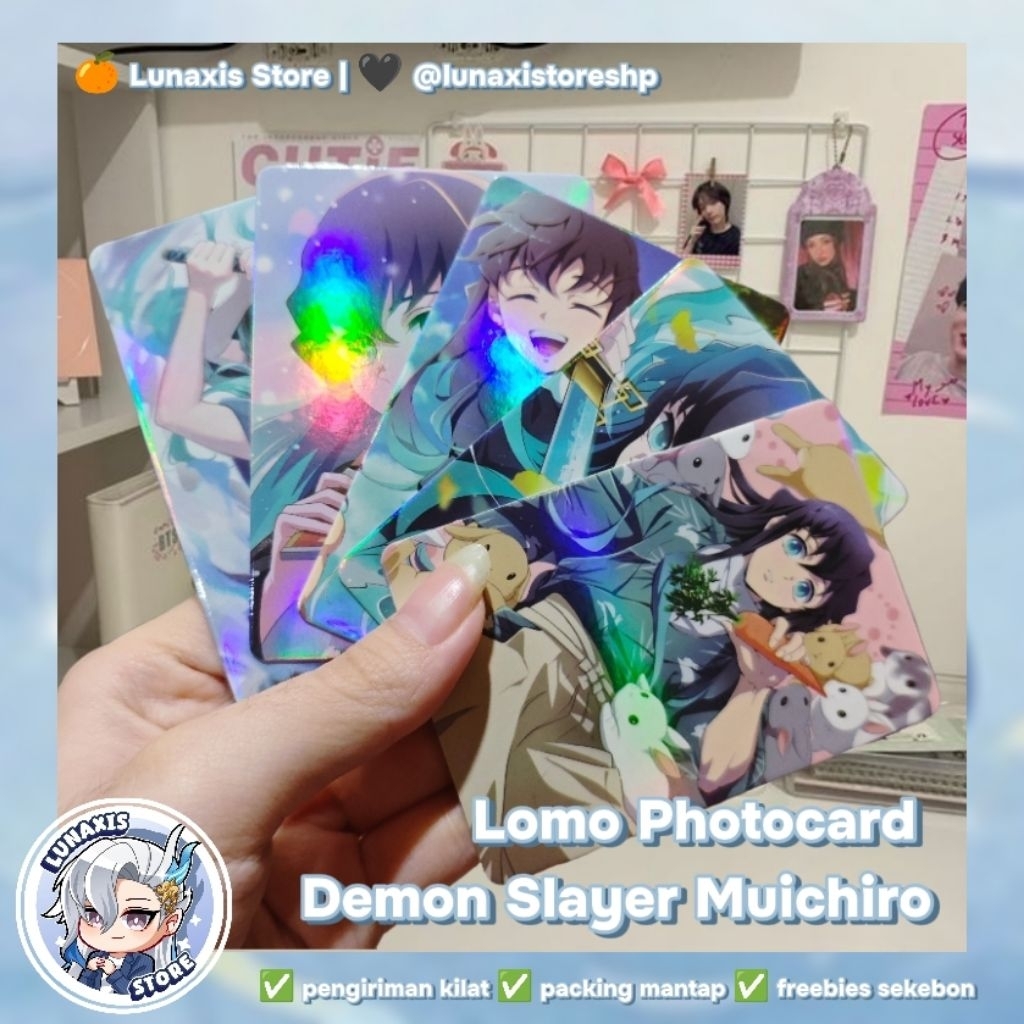 (MINIMAL 5PCS/RANDOM) Merch Photocard Lomo Anime JP Demon Slayer Edisi Muichiro Tokito Collectibles 
