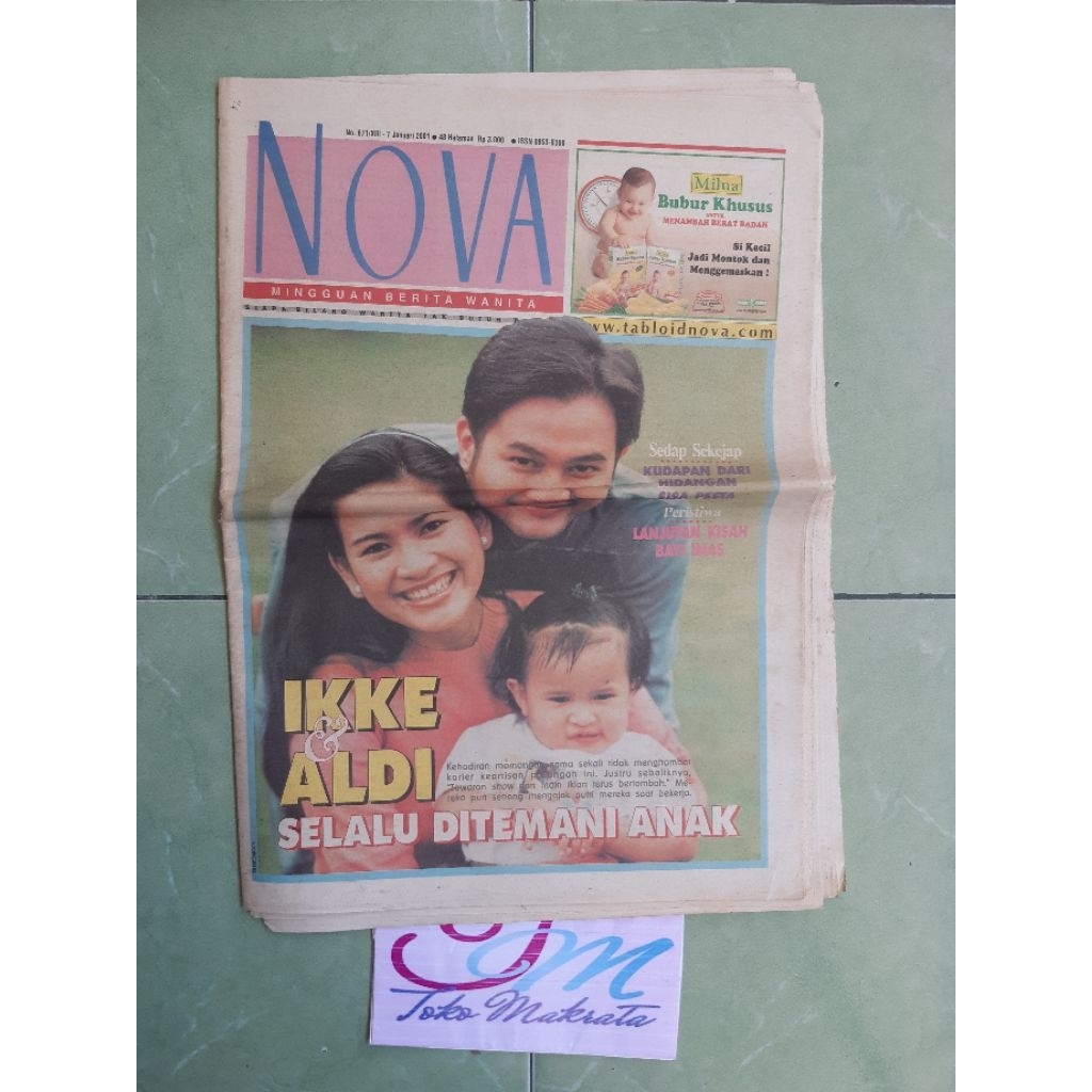 koran tabloid wanita NOVA cover Ikke Nurjanah dan Aldi Bragi jadul lawas lama