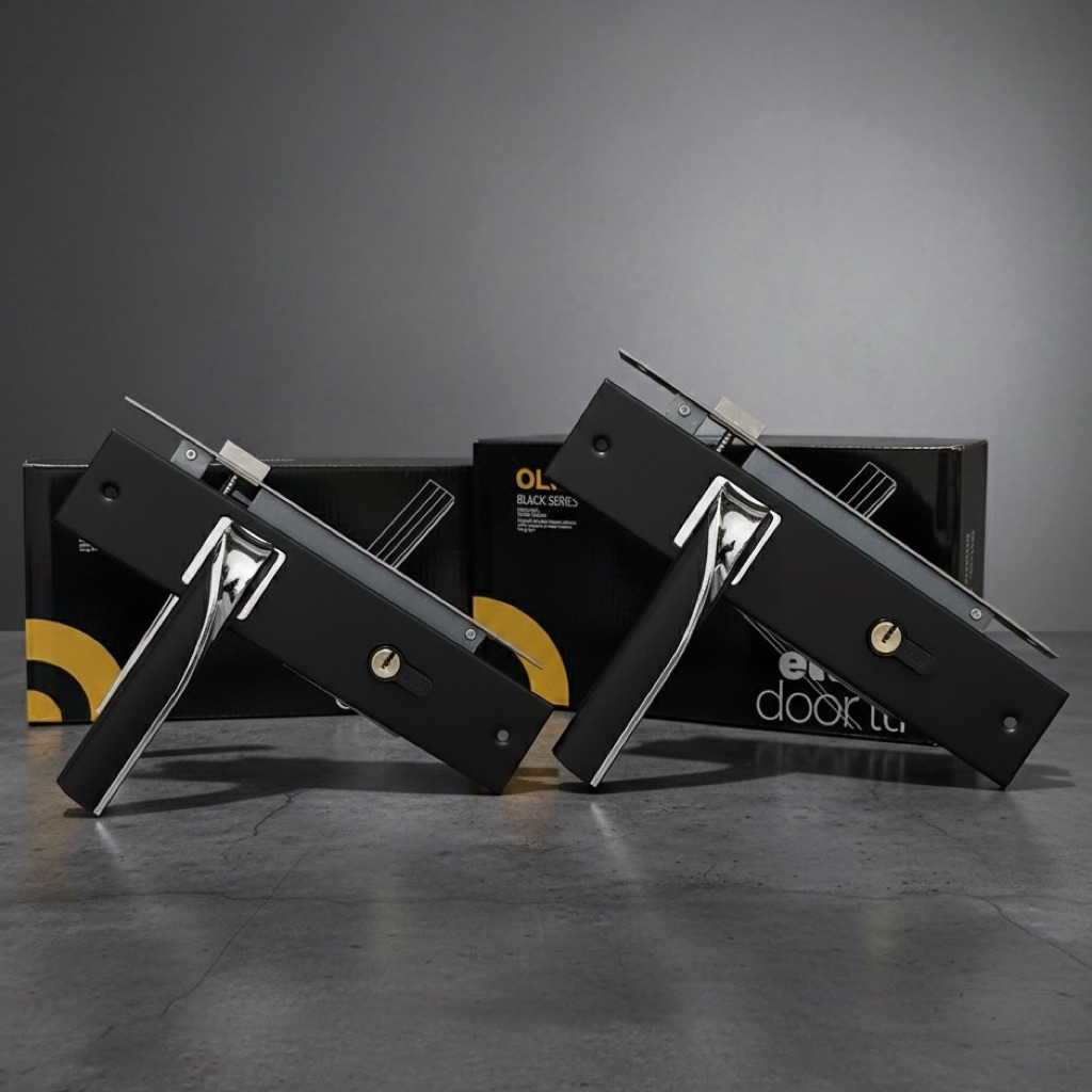 Handle kunci pintu black / hitam 25 cm ( besar ) OLIQ