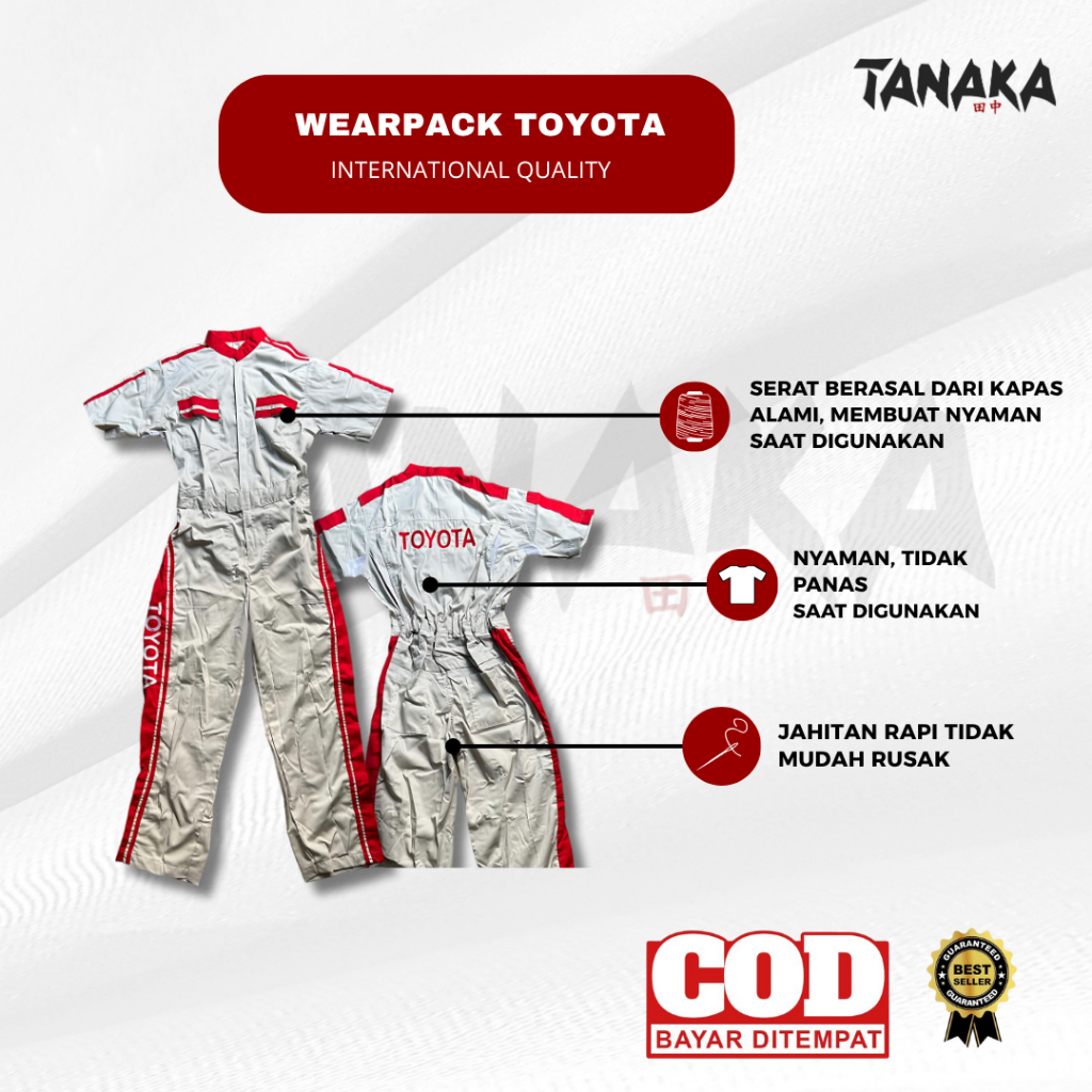 Wearpack Standar Toyota Mobil | Wearpack Safety | Seragam Bengkel | Seragam Standar Pria Toyota
