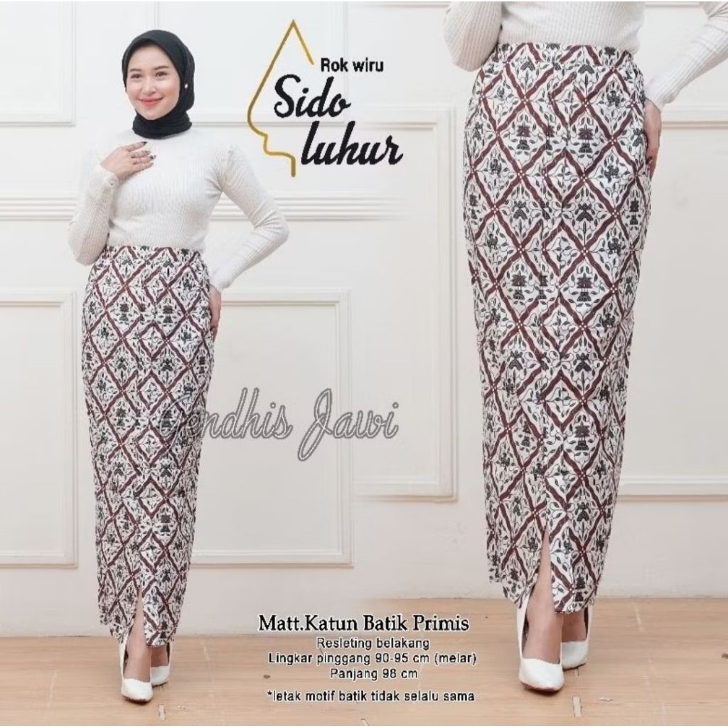 Rok batik sidoluhur wiru bahan jarik kain katun premis
