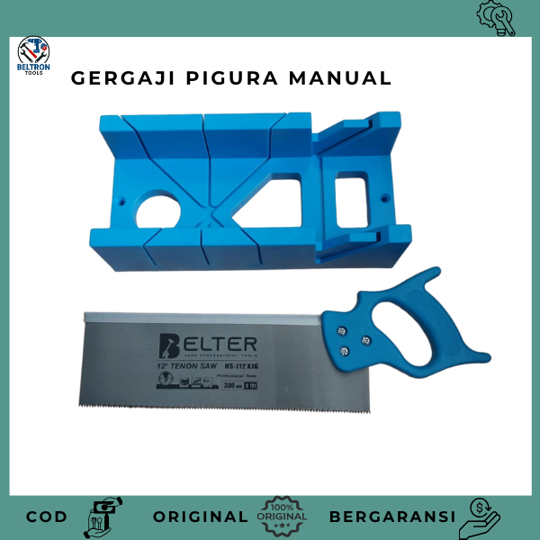 Gergaji Pigura Manual - Manual Miter Saw Box + GERGAJI 300 MM