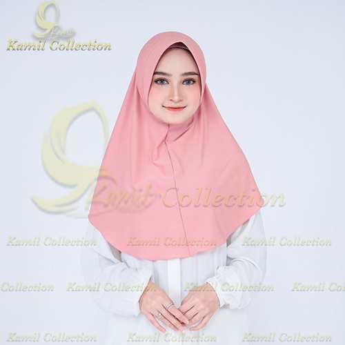 Hijab Bergo Hamidah Instan Jersey Spandek Premium Ukuran M