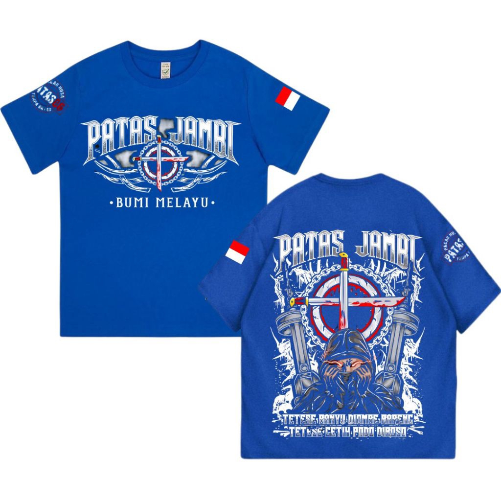 kaos patas Jambi bumi Melayu original - patas Jambi bumi Melayu warna biru
