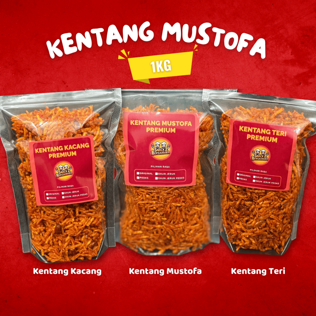 KENTANG MUSTOFA PREMIUM - Varian Original, Kacang, Teri 1Kg
