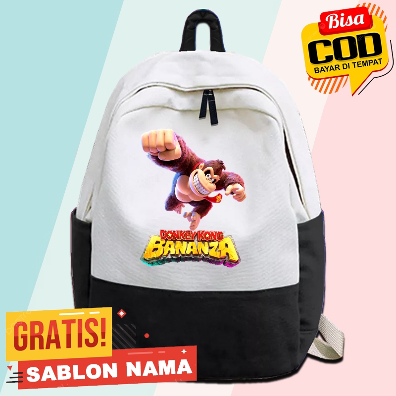 Tas Ransel Anak Donkey Kong Bananza / Tas Gendong Anak Sekolah Donkey Kong Bananza - Free Cetak Nama