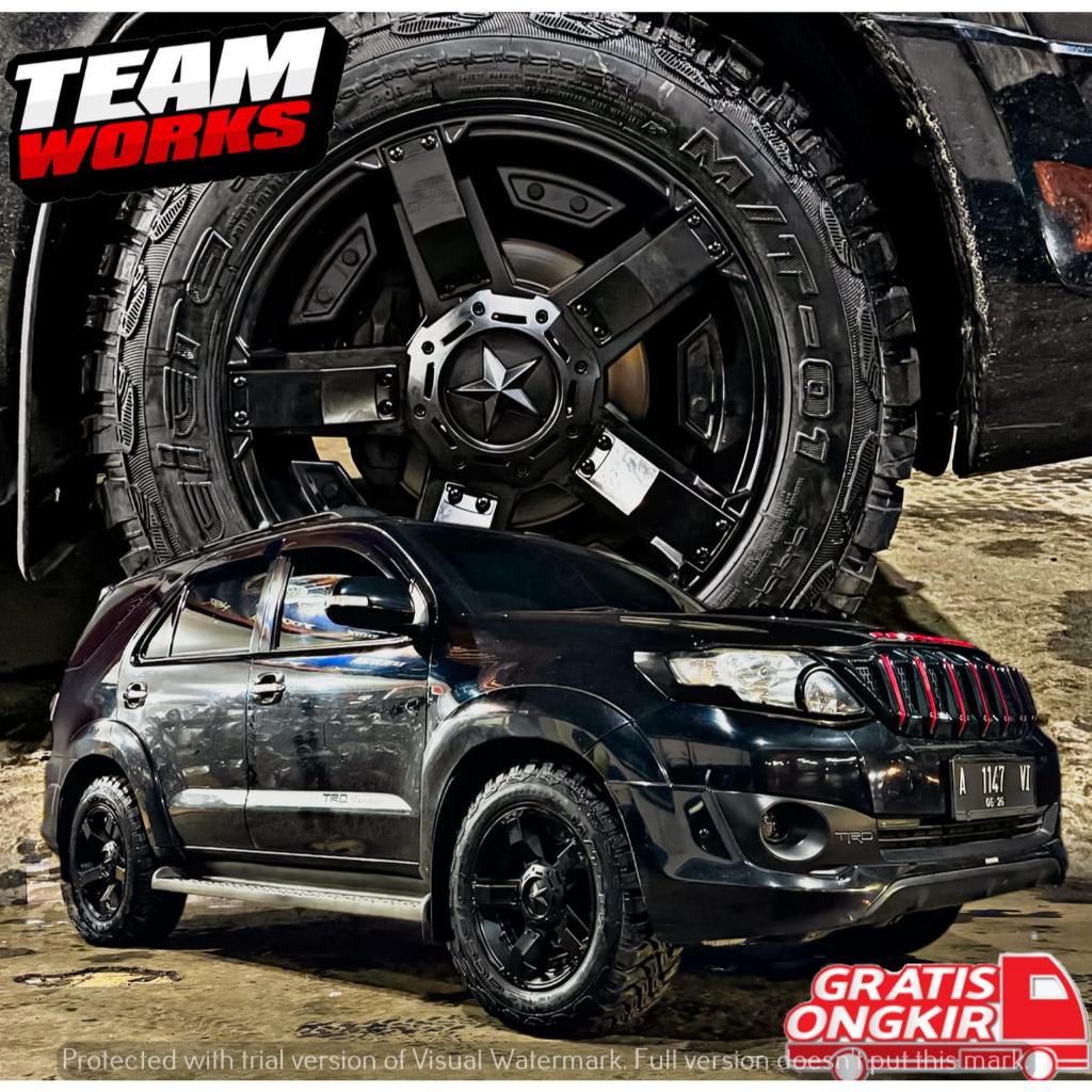 VELG RACING HSR RASTA RING 18 LEBAR 9 ET20 BUAT MOBIL FORTUNER MONTERO PANTHER PELK RING 18 BLACK