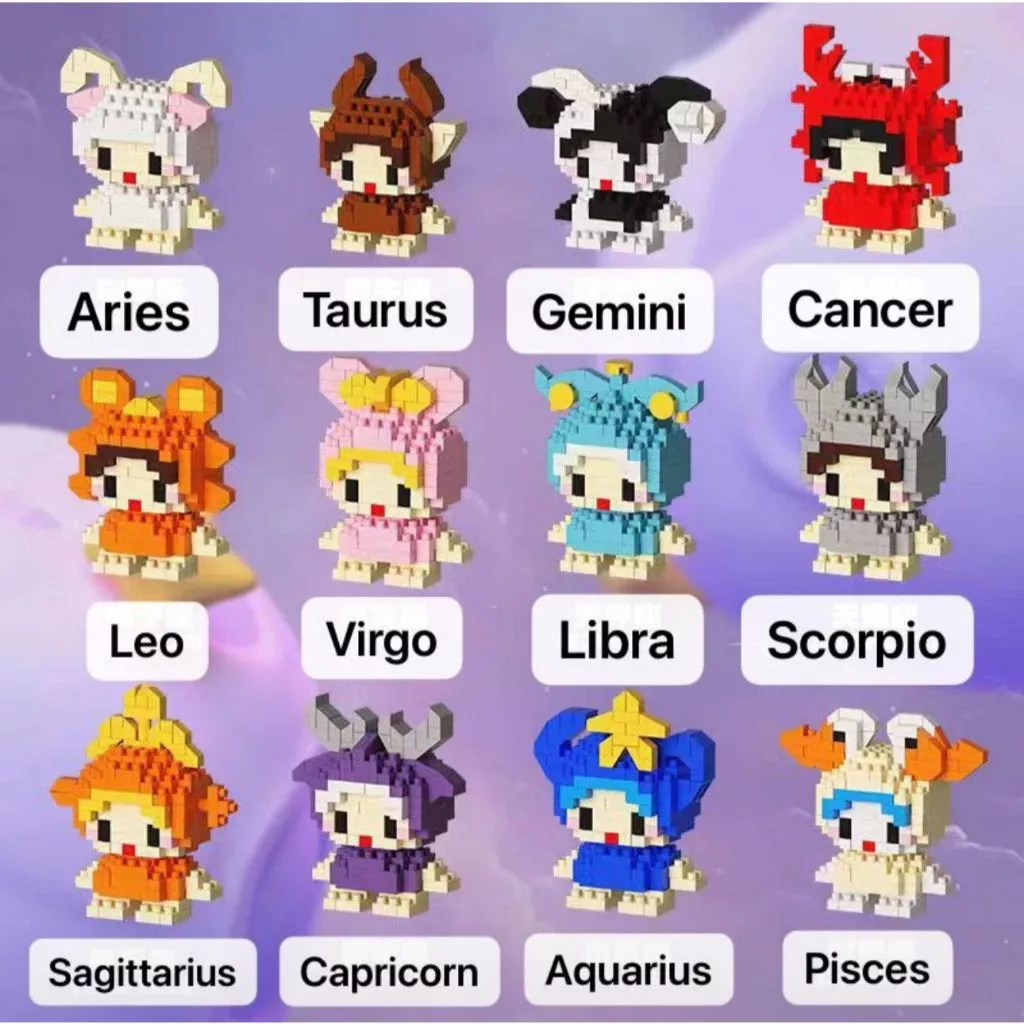 DIY Permainan Bricks Lego Karakter Zodiak Permainan Bongkar Pasang