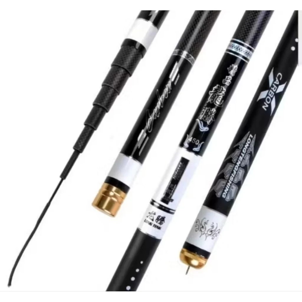 Joran Tegek LONGTENG Ringan Kaku Carbon Ruas Panjang