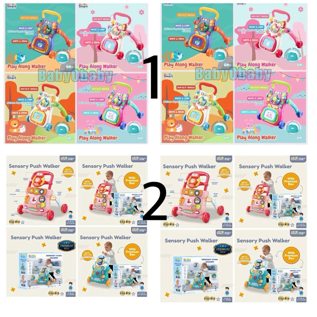 SMART BABY WALKER PUSH WALKER BEBE SMART PLAY ALONG WALKER BEBESMART mainan bayi alat belajar jalan 