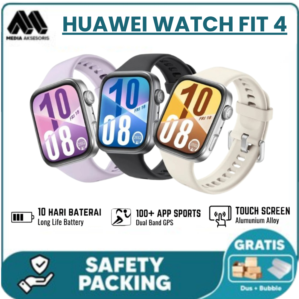 Jam Tangan HUAWEI WATCH FIT 4 - Smartwatch Kesehatan & Olahraga, Baterai Tahan Lama
