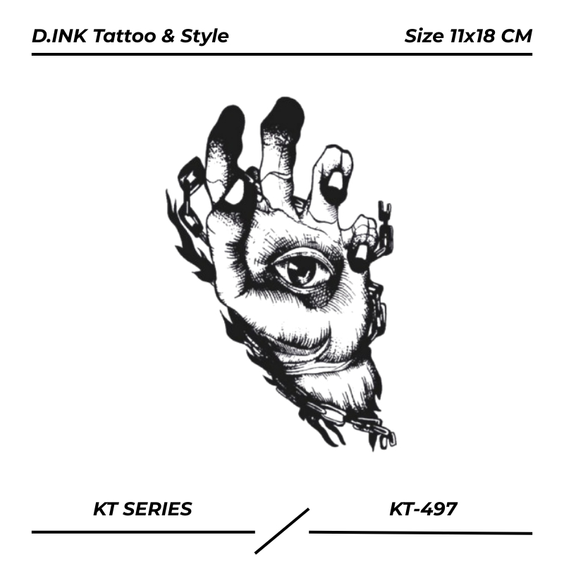 Premium KT-497 Tatto semi permanen fruit ink motif iluminati satanic aesthetic ukuran 11x18 cm water