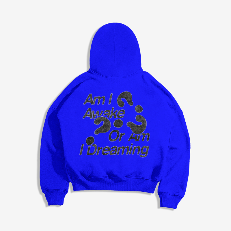 BROHEM - Hoodie Boxy Oversize Awake Or Dreaming Blue Version Best Edition M - XXL ( Pria & Wanita )