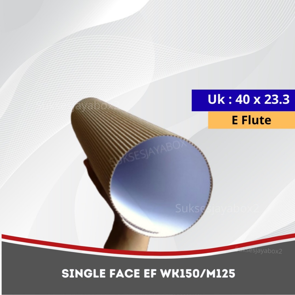 Kardus/Dus/Lembaran Single Face Karton Lembaran E Flute Putih Polos - 40x23.3 cm
