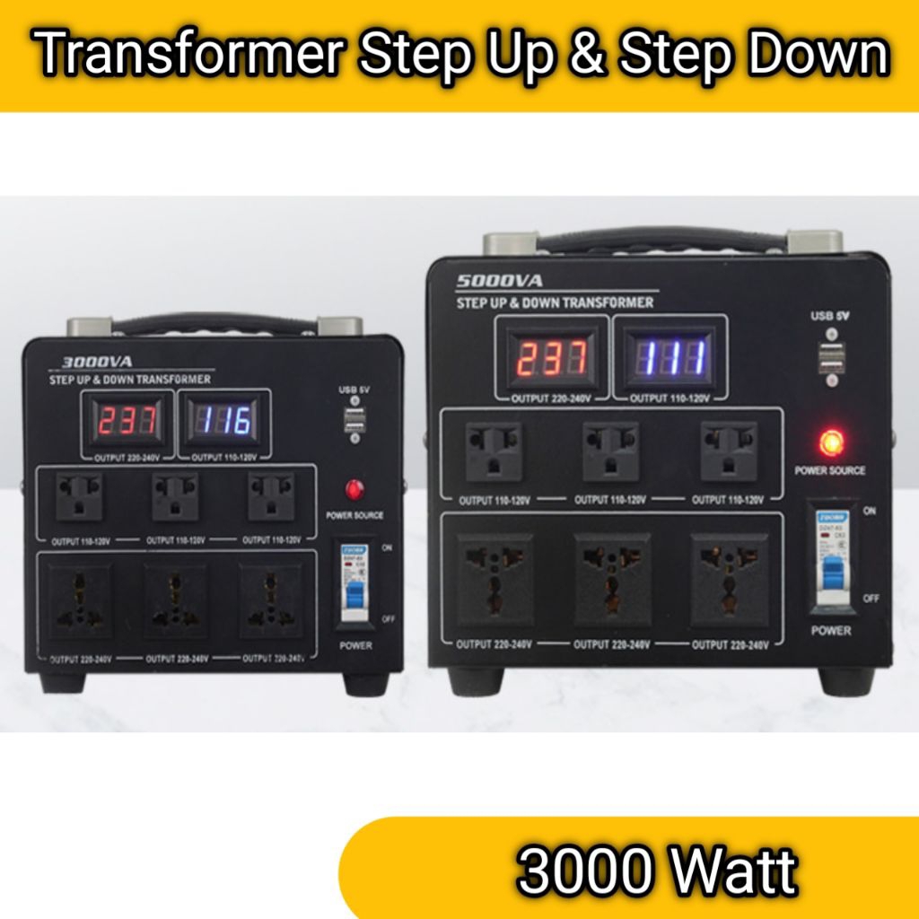 Trafo Step Up & Step Down 3000Watt 220V to 110V Step Up/Down 3000VA 3KVA Digital Display High Qualit