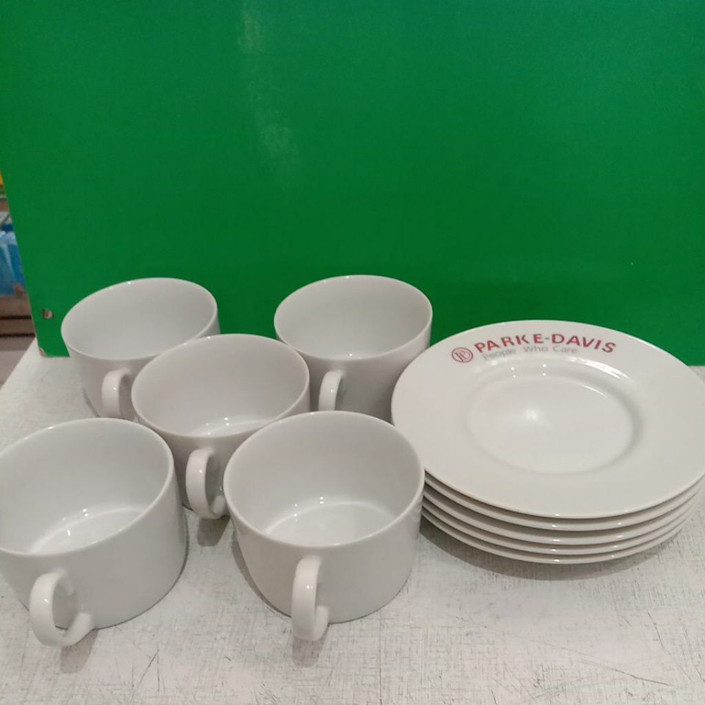 set gelas lepek isi 5pasang (keramik)