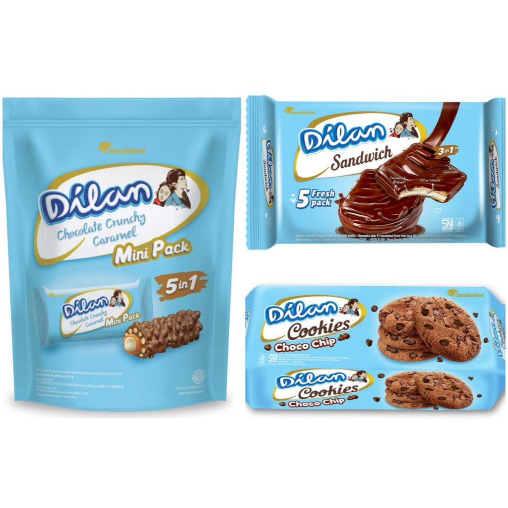 Dilan Chocolate Crunchy Cream Caramel mini pouch sandwich malkist cookies