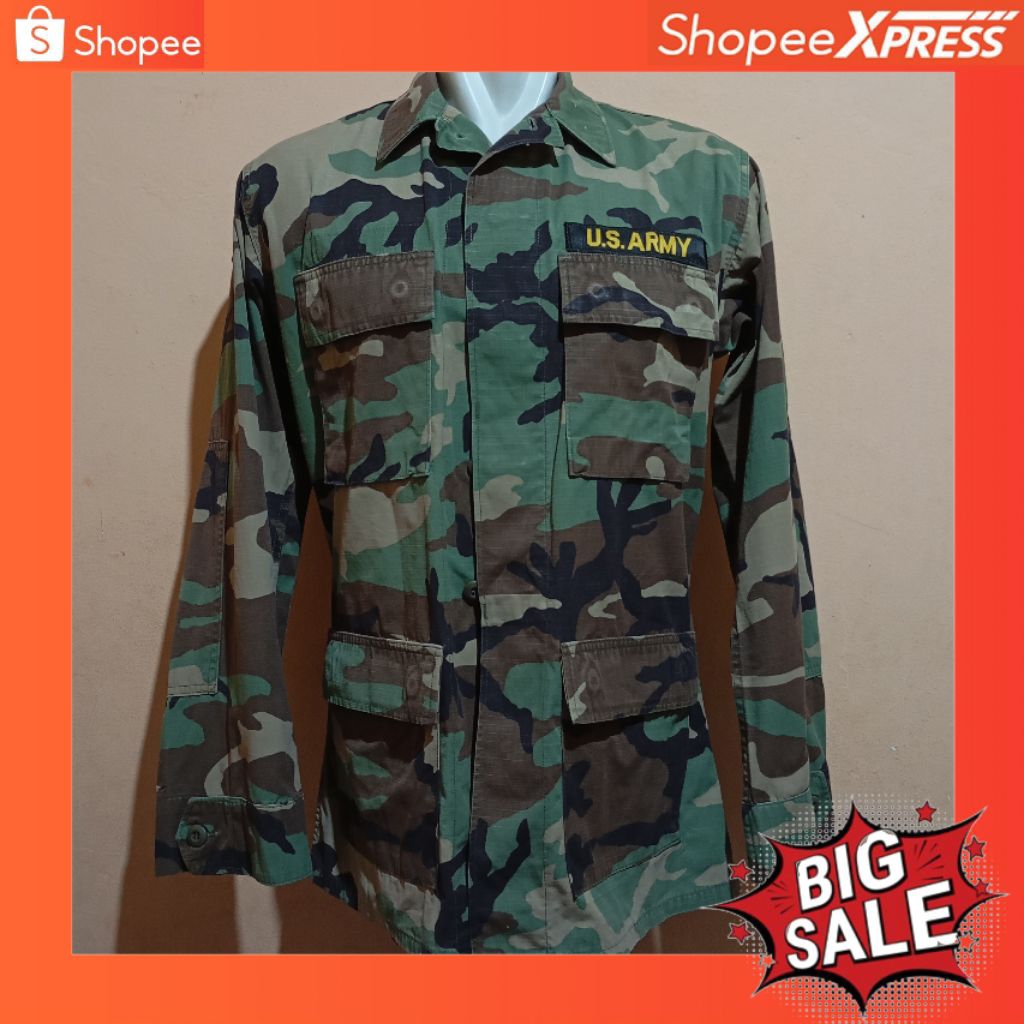 BDU US Army Original Full Patch Warna Pekat