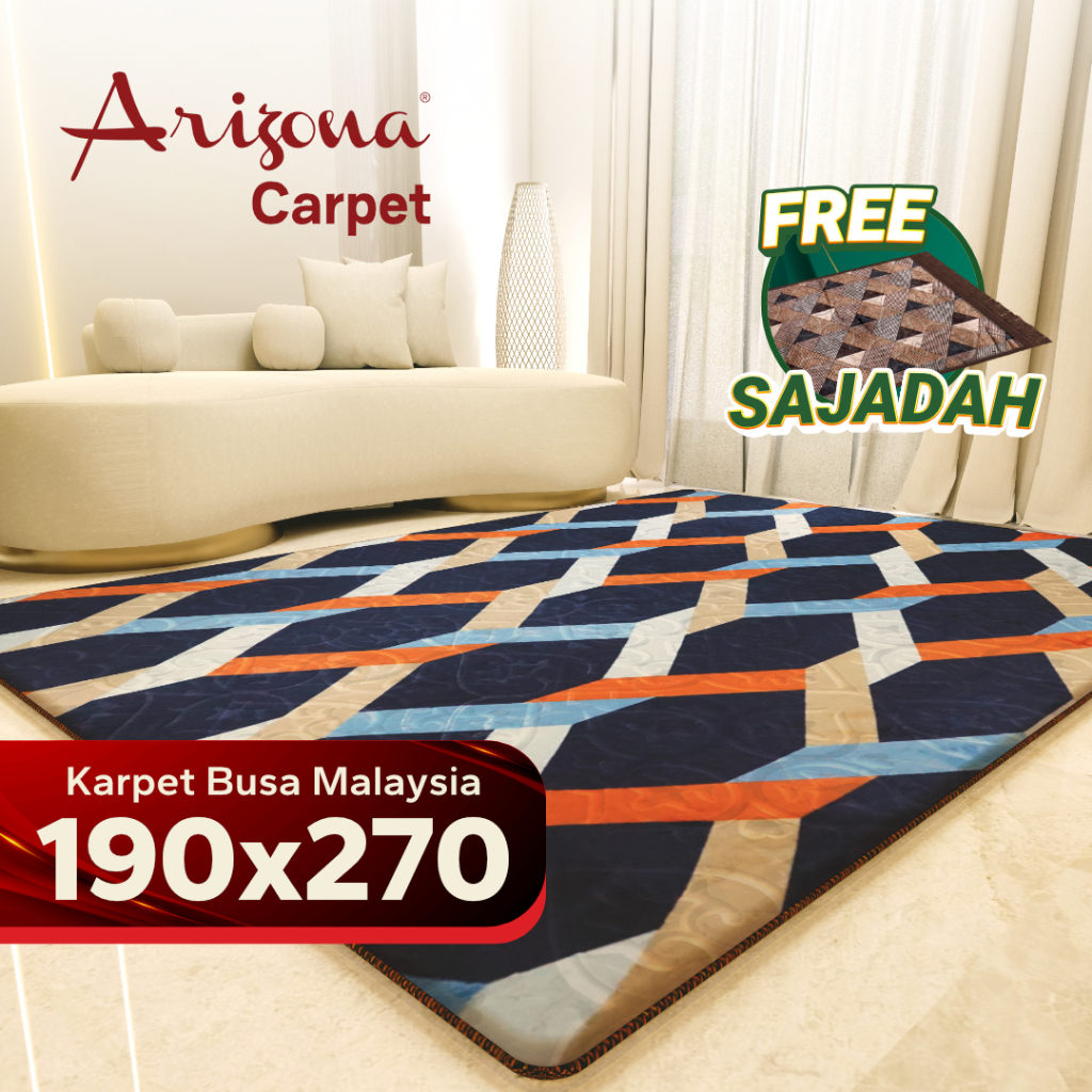 [190x270cm] Free Sajadah Arizona Carpet Cosmo Love Karpet Busa Malaysia Arizona Motif Minimalis Anti
