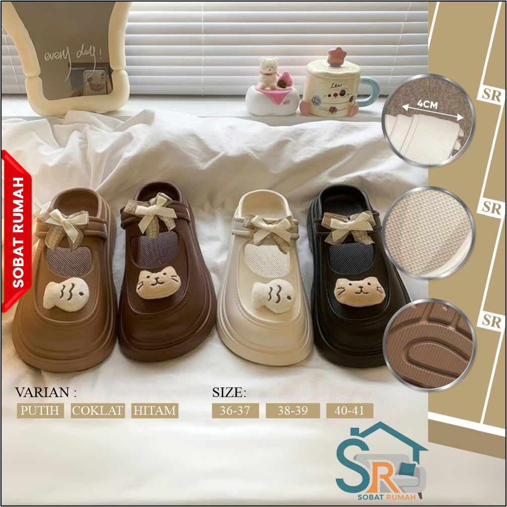 SEPATU SANDAL WANITA kekinian crocs sendal slop korean style elegan cewek karet empuk selop cewe pit