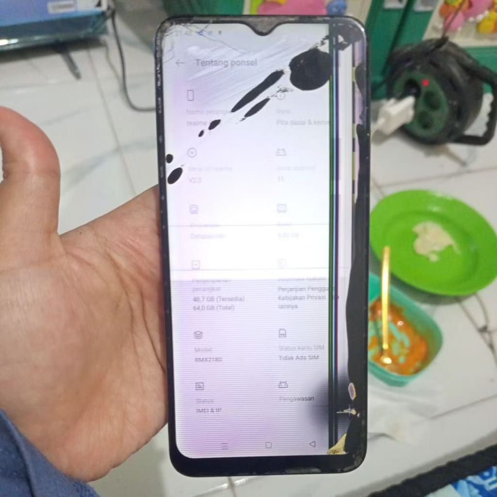 Realme c15 4/64 minus lcd tc UNIT LENGKAP SEPERTI DIFOTO tanpa pola fisik seperti difoto