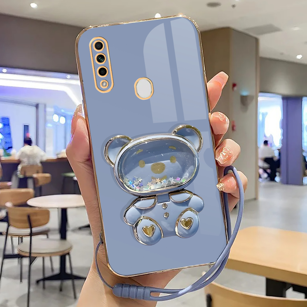 Soft Case Oppo A31,A8 Plating Luxruy with Stand Holder Mirror