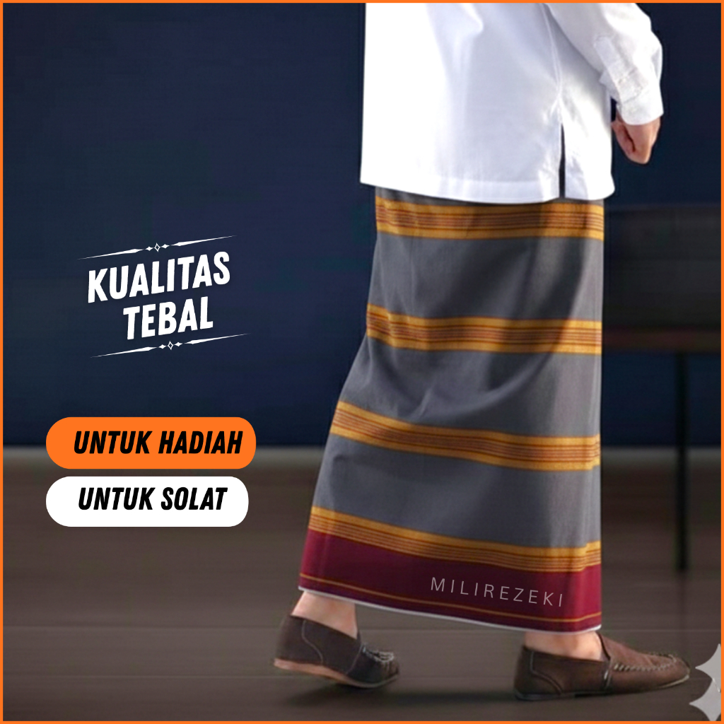 Sarung Pria Tenun Dewasa | Sarung Sholat Hadiah & Souvenir | Bahan Halus & Tebal