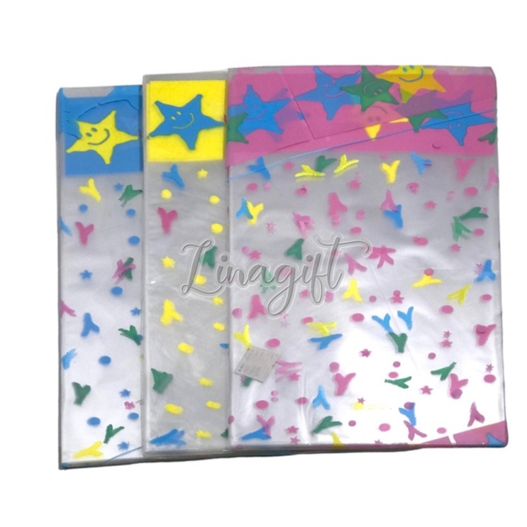 ( 10 Lembar ) PLASTIK PARCEL OPP / KANTONG PLASTIC SOUVENIR HAPPY BIRTHDAY SANSAN WAWA UK 19/ 22/ 27