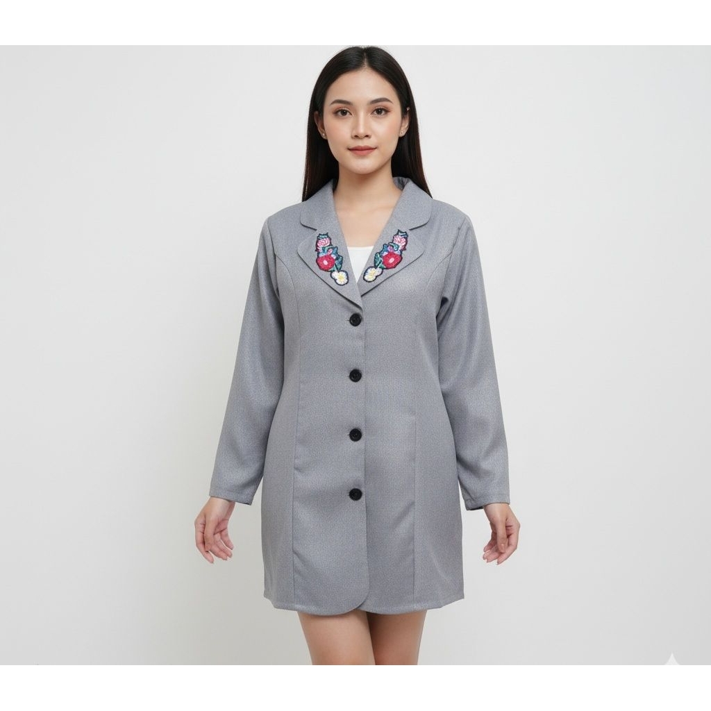 Blazer Katun Midi Cutting Fit Boddy Cocok Untuk Daily Bahan Cotton Premium