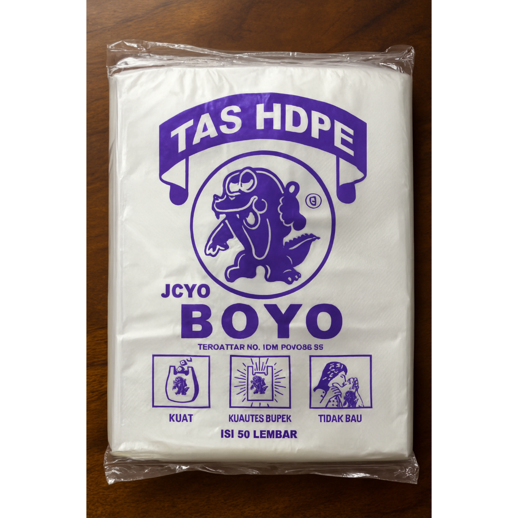 Kantong plastik joyo boyo natural Mini isi 50 lembar | plastik kresek boyo mini bening Ukuran 15 x 3