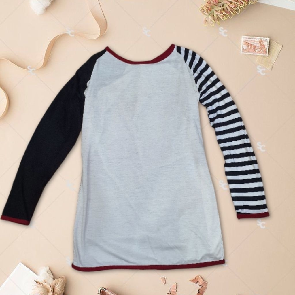 Kaos Anak Lengan Panjang Putih Zebra