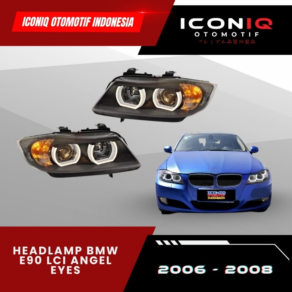 HEADLAMP BMW E90 LCI ANGEL EYES 2006-2008