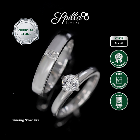 Spilla Jewelry Cincin Couple Tunangan Perak MY-41