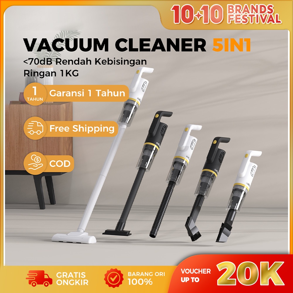 COOGER Vacuum 5IN1 Portable Penyedot Debu Mudah Digunakan Menghisap Debu dan Kotoran Sofa Lantai Mob
