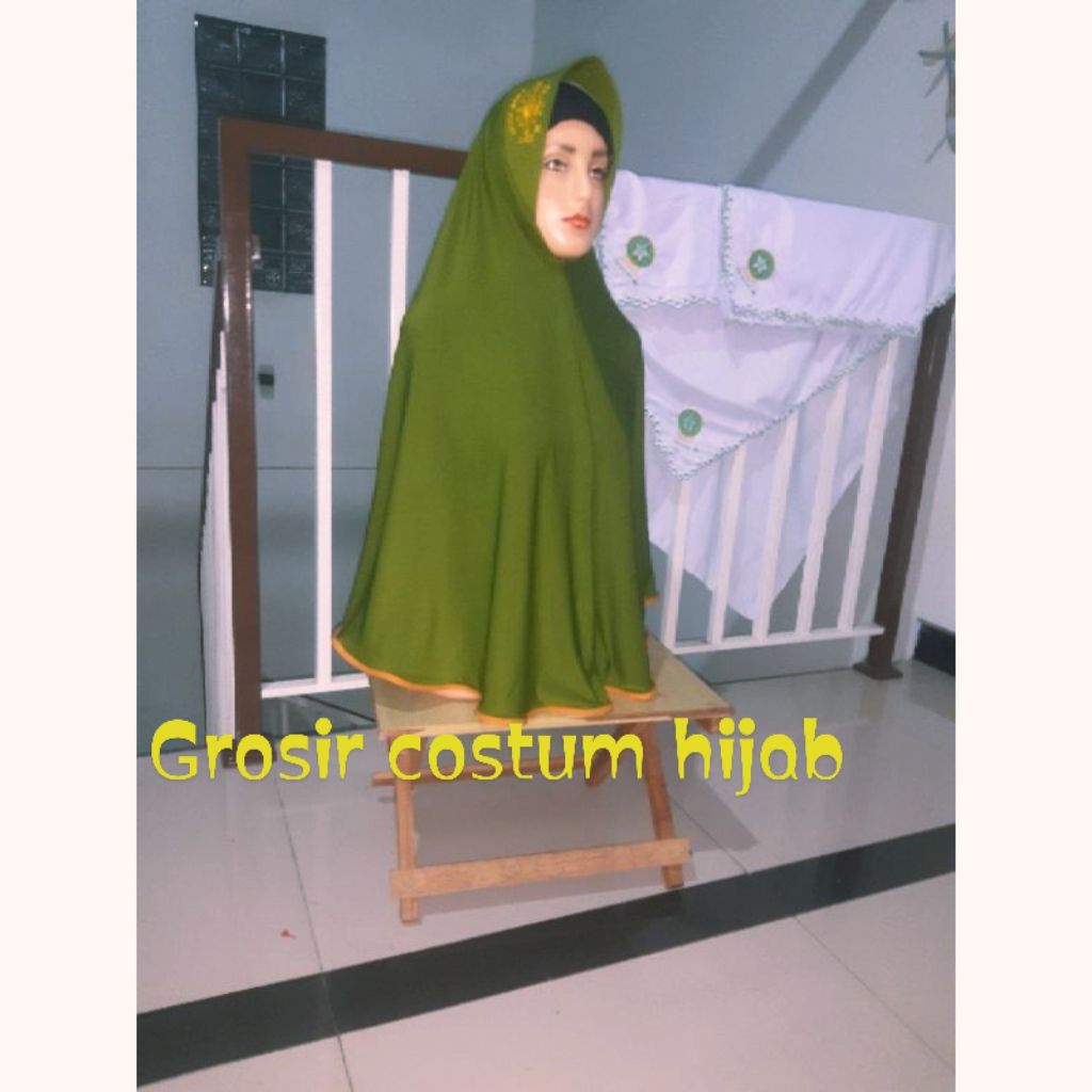 Jilbab/Hijab/kerudung jumbo muslimat logo NU Jersey lembut bordir rapi UKURAN JUMBO