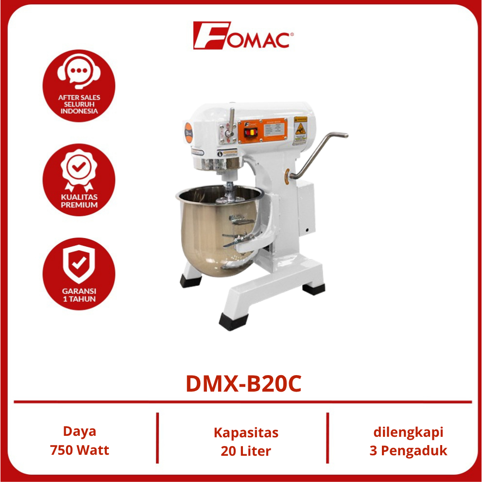 FOMAC Dough Mixer DMX-20C Mesin Pengaduk Adonan Roti Cake Kue Kering Planetary Mixer