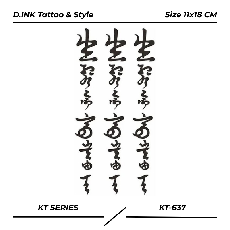 PREMIUM KT-637 Tatto semi permanen premium fruit ink motif tilisan kanji jepang china mandarin ukura