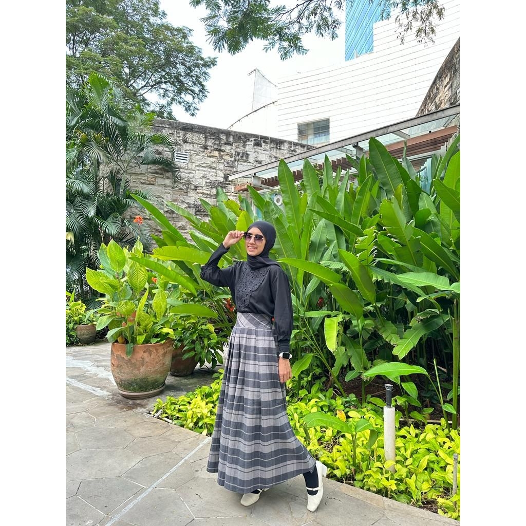 Rok Maxi Flanel Kotak-kotak | Rok Panjang Kotak-kotak | Rok Tartan | Rok Maxi Semiwool | Rok Korean 