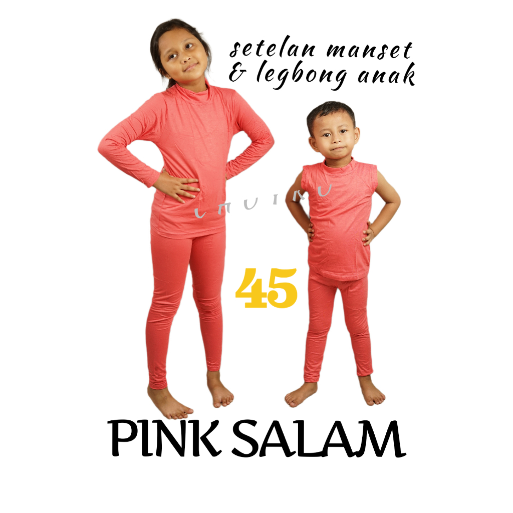 Baju Setelan Manset Anak Remaja Pink Salam Usia 4 bulan-11 Tahun