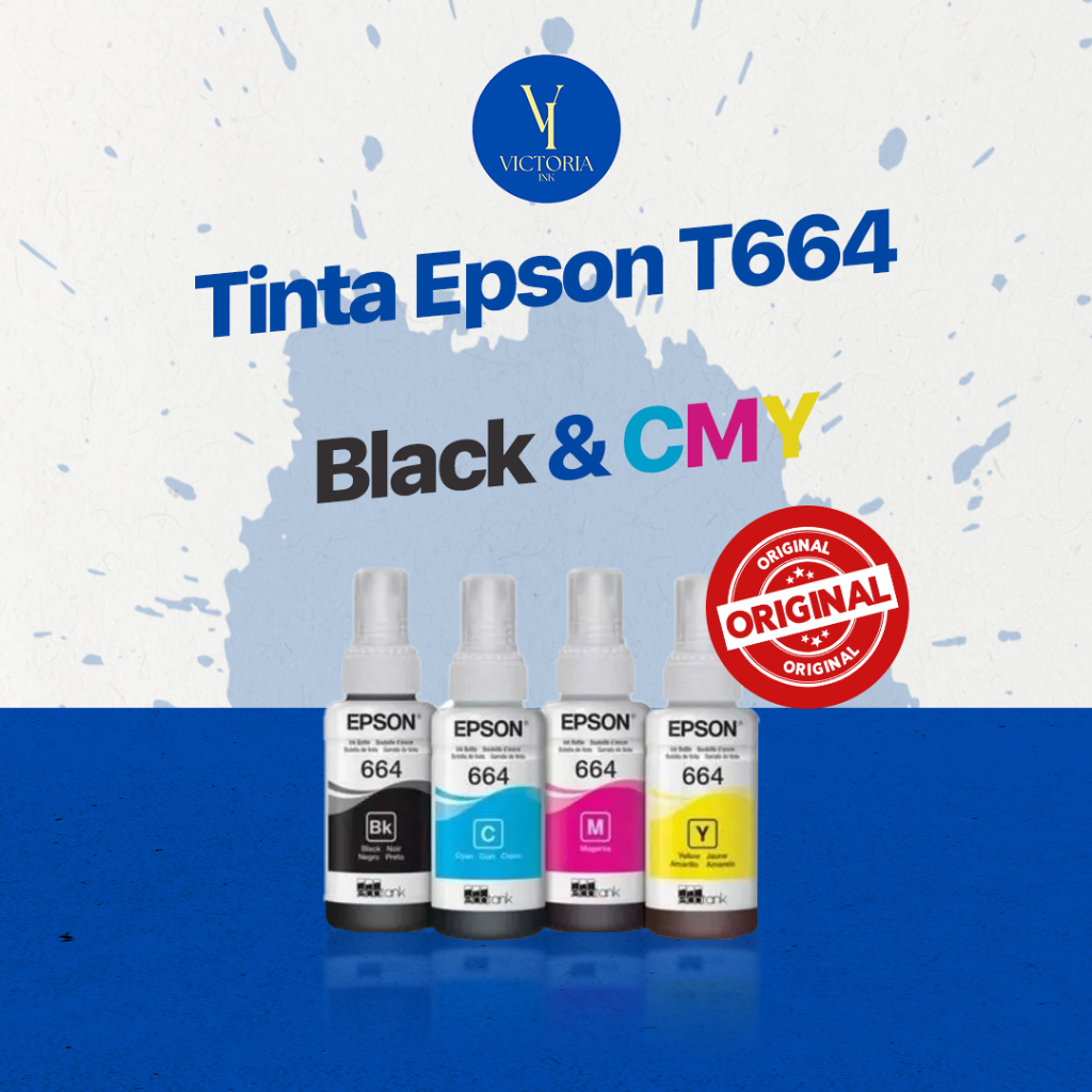 1 Set Tinta Epson 664 Original 664 For Printer Epson L120 L220 L350 -  TINTA EPSON T664 EPSON 664 OR