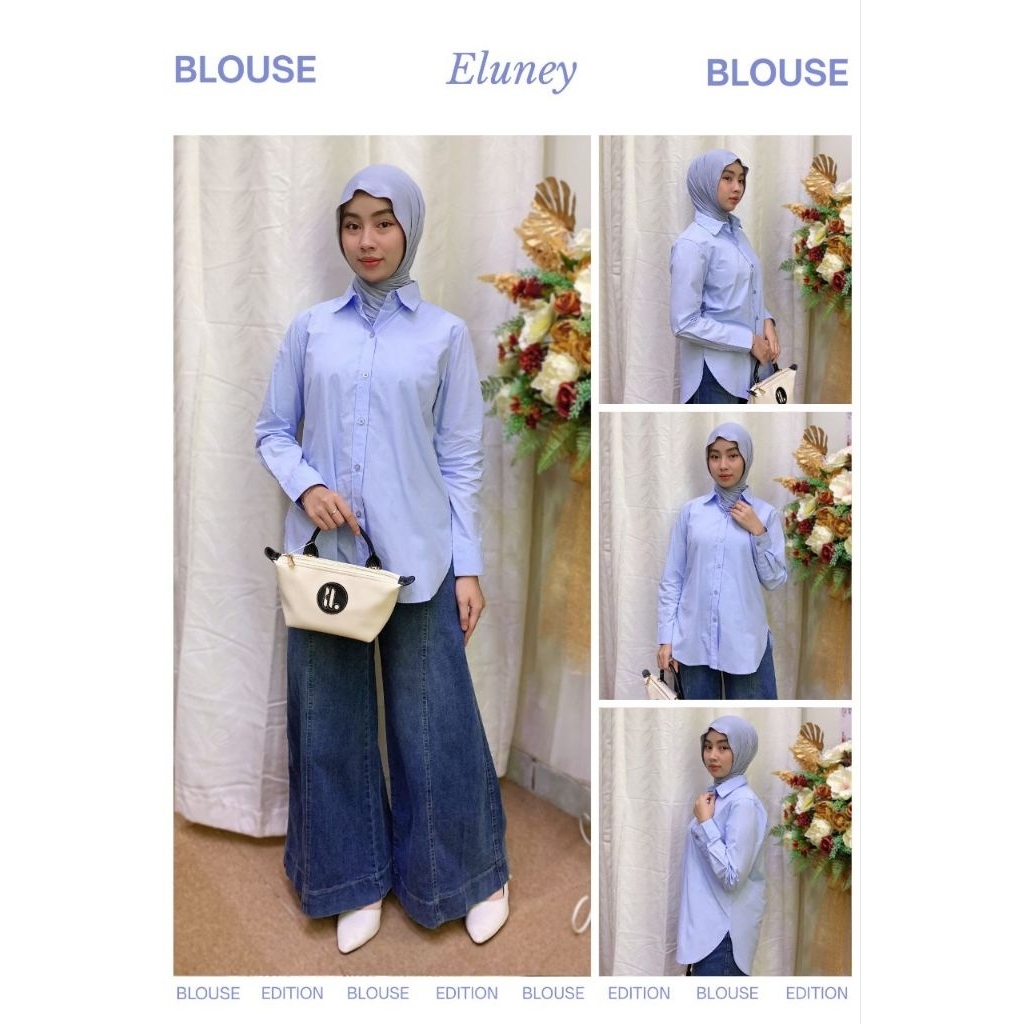 Eluney Blouse by Mey Fashion | blus polos | kemeja polos | kemeja katun | blus katun