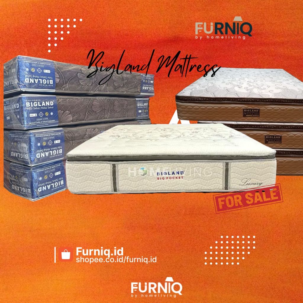 FURNIQ.ID - BIGLAND STEVIA 180x200 - BIGLAND PLUSHTOP - BIGLAND BIG POCKET - KASUR ONLY BIGLAND - KA