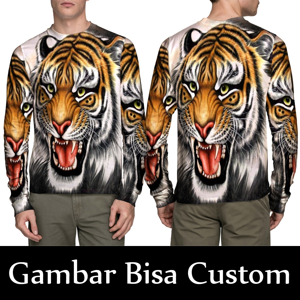 Baju Harimau / Kaos Macan / Baju Pria Harimau Lengan Panjang Fullprint
